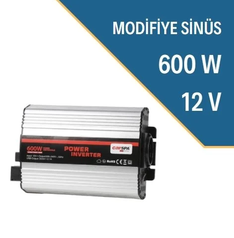 Carspa 600W inverter 12 volt modifiye sinüs 