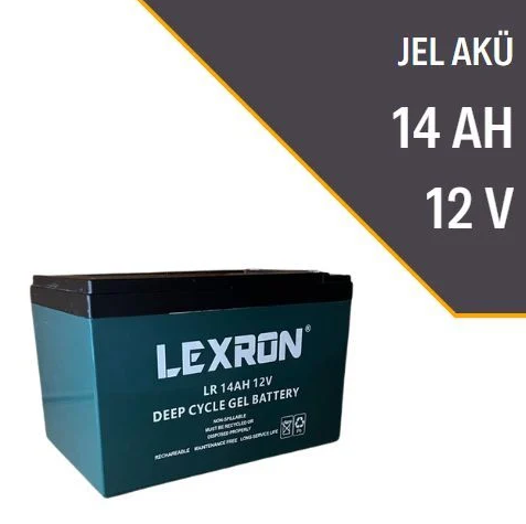 Lexron 14 amper 12 volt jel akü 