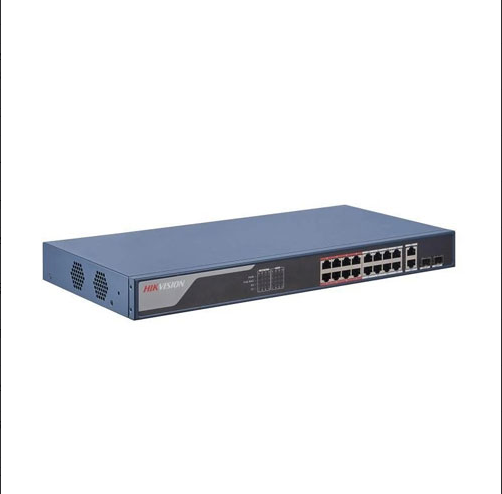 HIKVISION SWITCH POE 10/100 RACK MOUNT 16 PORT DS-3E1318P-EI 16X10/100 POE+2×GIGABIT COMBO