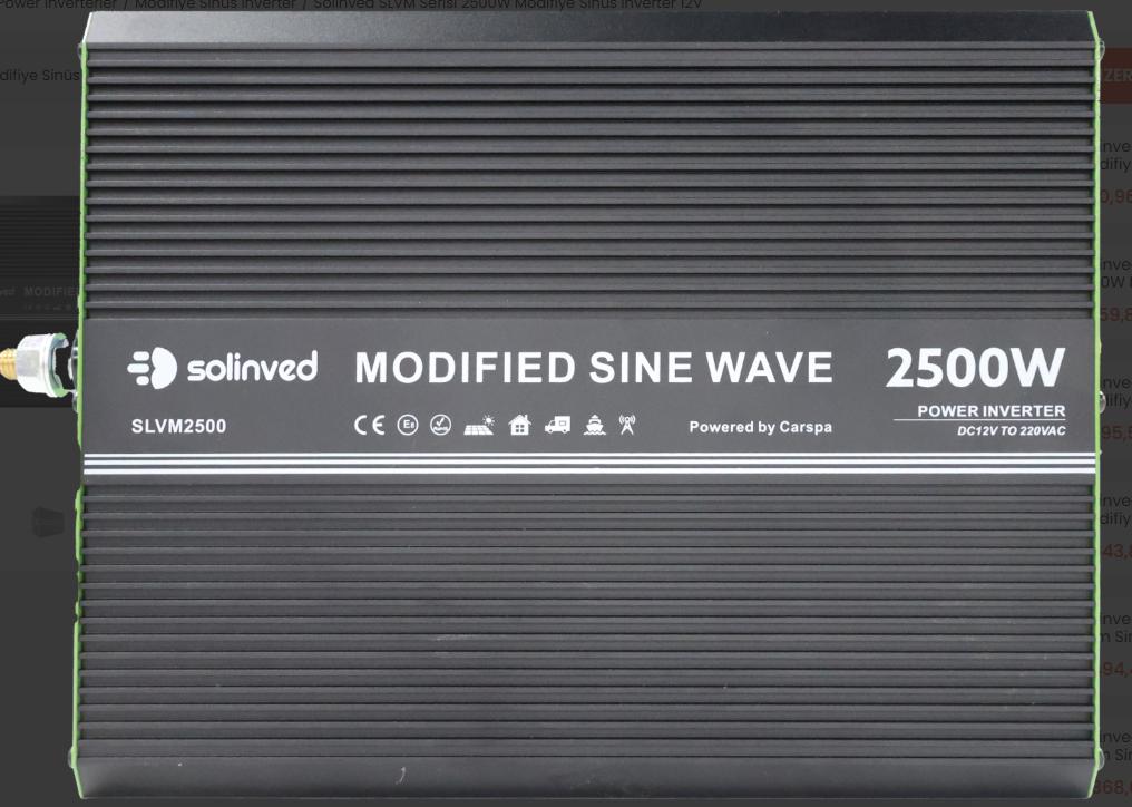 Solinved SLVM Serisi 2500W Modifiye Sinüs İnverter 12V