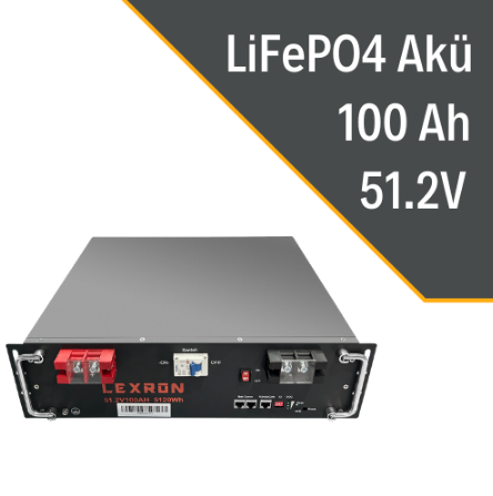 Lexron 100AH 51.2V Lityum Akü (Kaset Tipi)