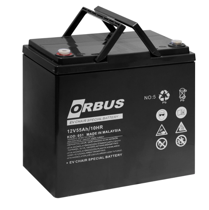 Orbus 12V 55 Ah Engelli Araç Aküsü