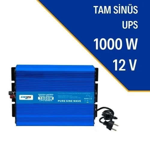 Carspa 1000 Watt - 12 Volt tam sinüs inverter (UPS)