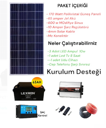 Solar Paket  Uydu Ve Tv için 600W 