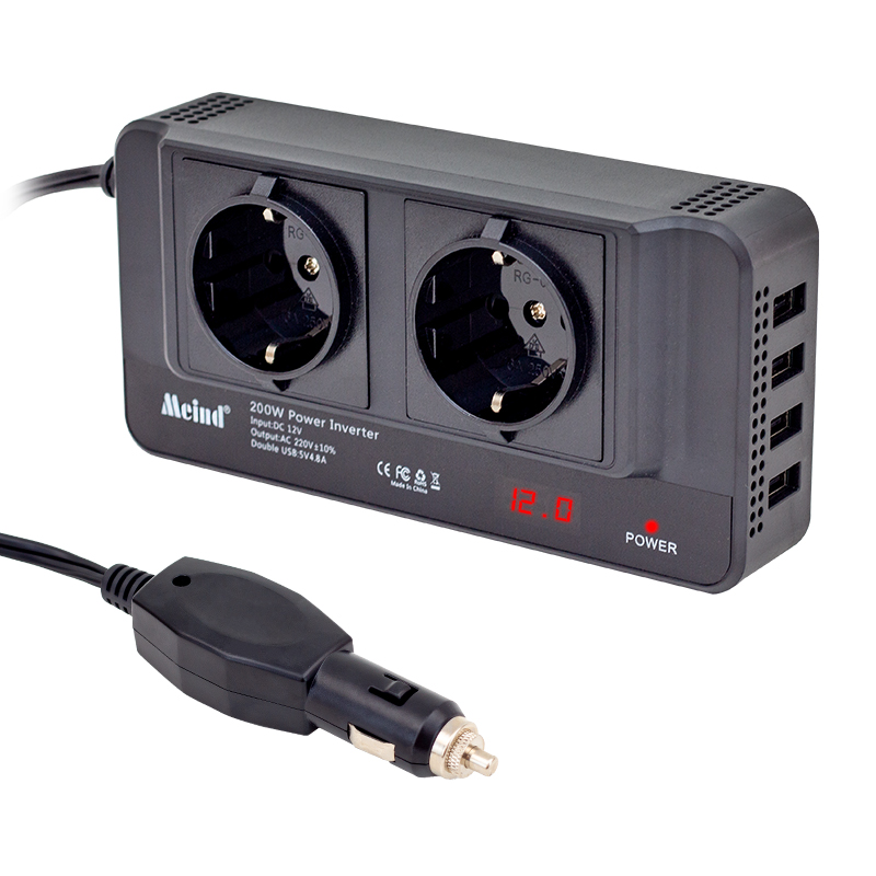 PowerMaster PM-19827 12 Volt - 200 Watt 4 USB’Lİ Dijital Çakmaktan Power Inventerler