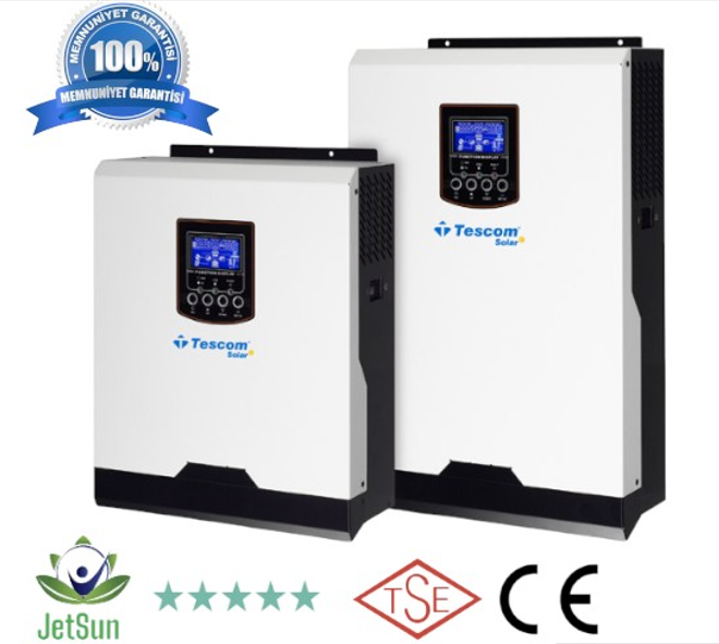 Tescom inverter solar mpts7200 max axpert max 7200-48-230-450vdc-aküden bağımsız-paralel kartlı