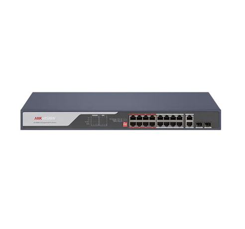 HIKVISION SWITCH POE 10/100 RACK MOUNT 16 PORT DS-3E0318P-E(C) 16X10/100 POE + 2XGIGABIT COMBO