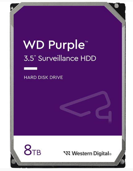 8TB WD 3.5 purple sata 3 5640rpm 256mb 7/24 güvenlik WD85PURZ (3 Yıl Resmi Disk Garantili)