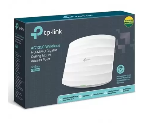 TP-LINK OMADA EAP225 AC1350 DUAL BAND WIFI 1XGBIT RJ45 450MBPS/2.4GHZ/867MBPS/5GHZ ACCESS POINT (POE ADAPTÖRÜ DAHİL)