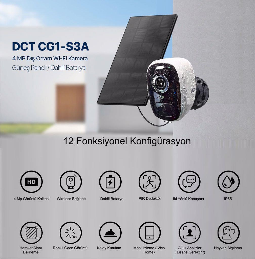 DCT 4mp 2.97mm lens solar panelli wifi kamera