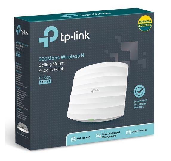 Tp link EAP115 1 Port 10/100 2.4GHZ 300MBPS 2X4DBI Anten Tavan Tipi Access Point