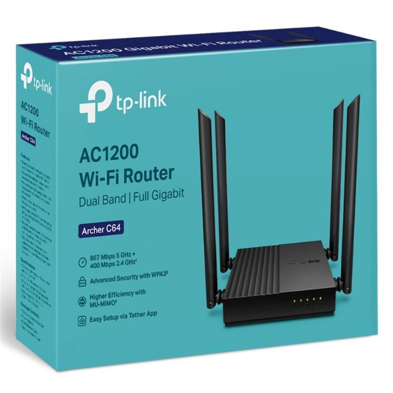 Tpp Link Archer C64 AC1200 2.4/5GHZ 1200MBPS MU-Mimo İç Ortam Kablosuz Wifi Router