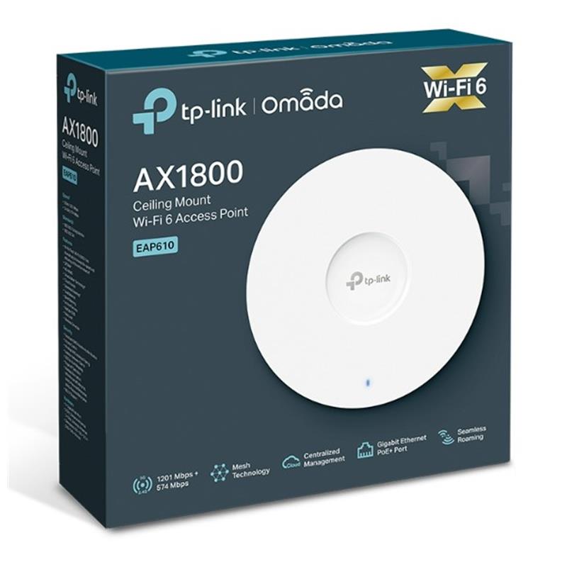 TP-Link EAP610 AX1800 dual band WIFI6 1XGBIT RJ45 2.4GHZ/5GHZ 1201MBPS Access Point (Adaptörlü)