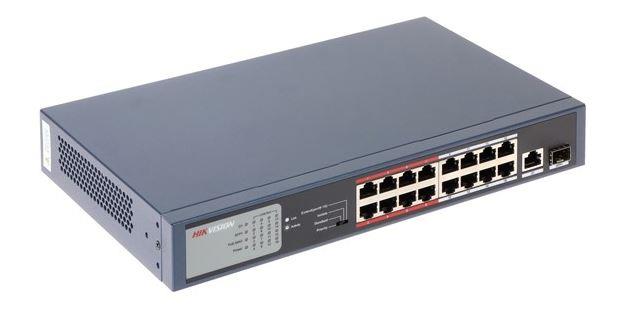 Hikvision DS-3E0318P-E/M 16X10/100+1X SFP+1X Bakır 135W Poe Switch