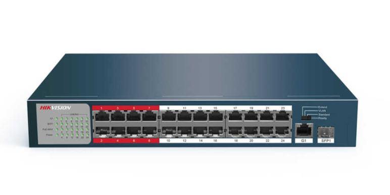 Hikvision DS-3E0326P-E/M(B) 24X10/100+1XSFP/RJ45 250W L2 Poe Switch