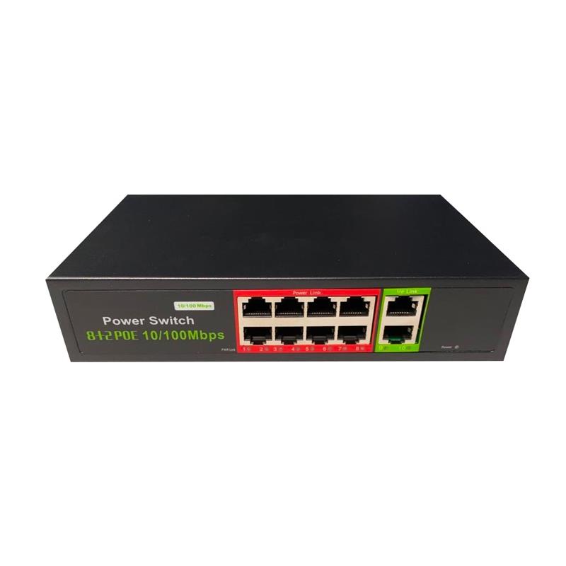 Uranium Poe-8002-96W 8 Port 10/100 + 2 Port 10/100 RJ45 Up link Poe Switch (Realtek Chipset)