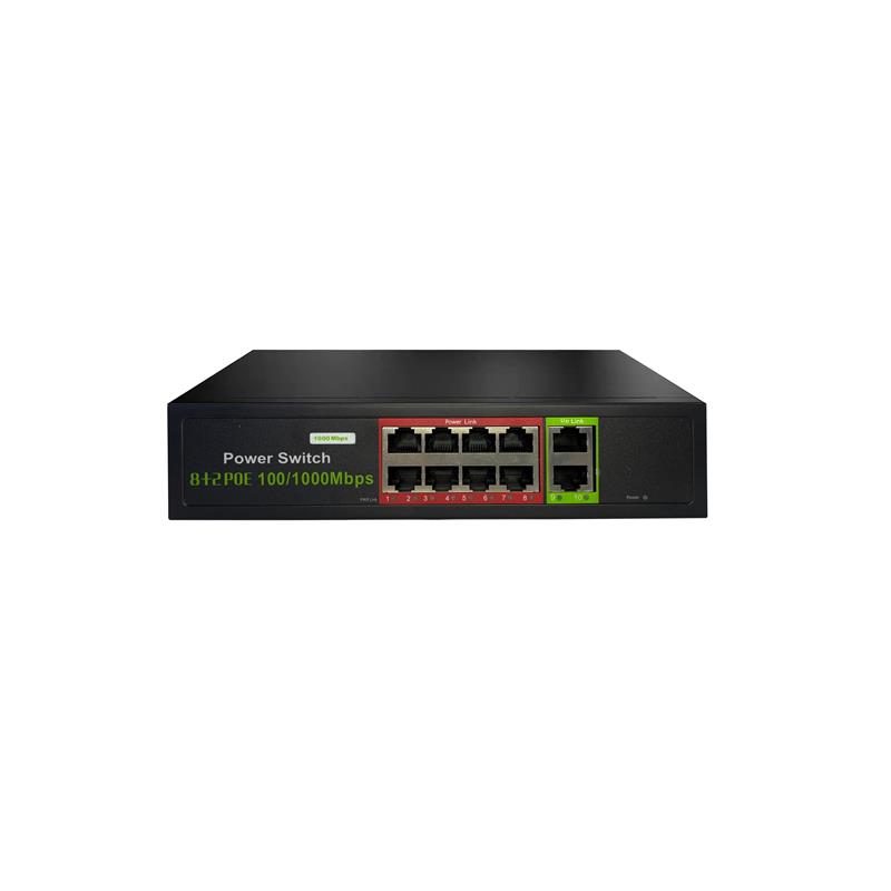 Uranium Poe-G8002-96W 8 Port Gigabit + 2 Port Gigabit RJ45 Up link Poe Switch (Realtek Chipset)