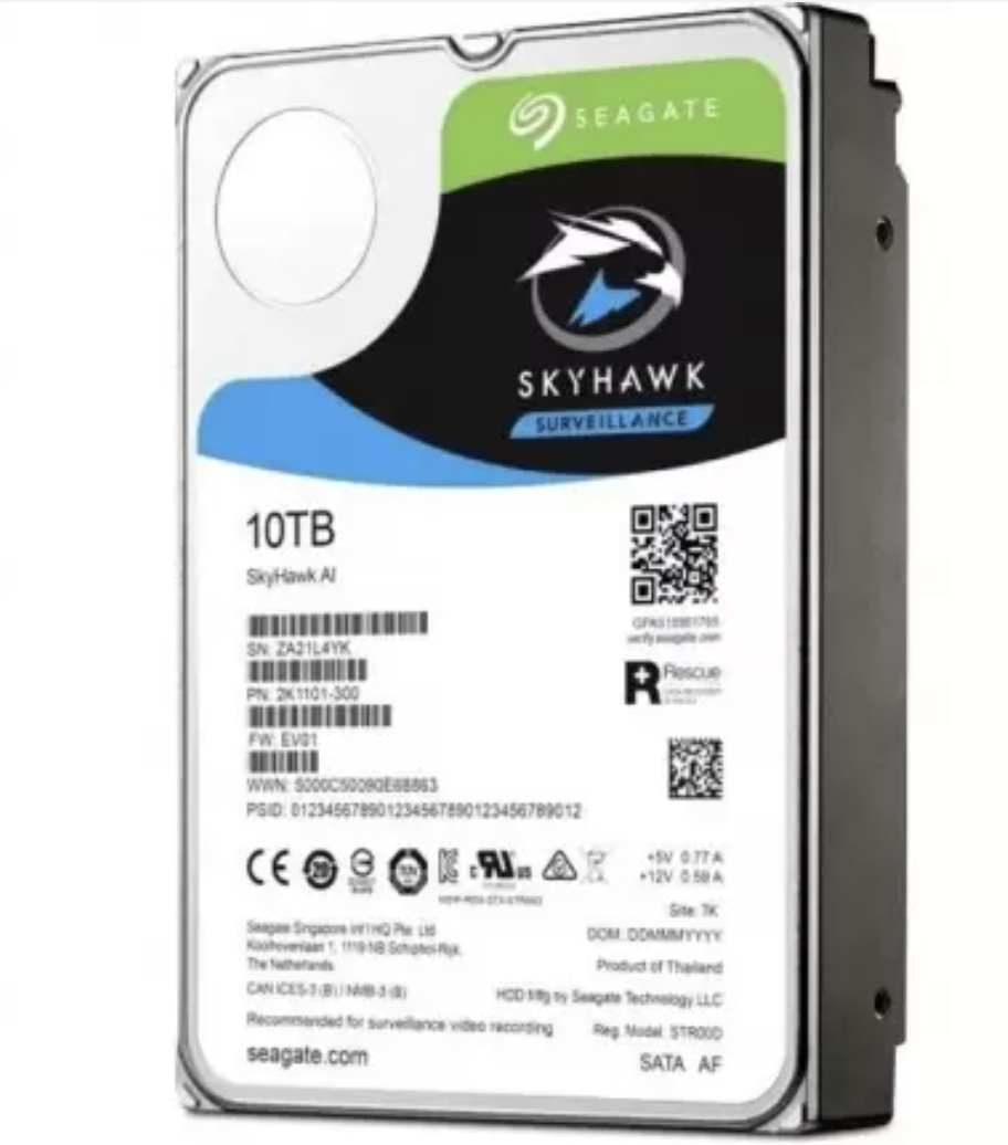 Seagate 10 TB  3.5 Skyhawk Sata 7200RPM 256MB 7/24 Güvenlik ST10000VE001 (Resmi Dıst Garantili)