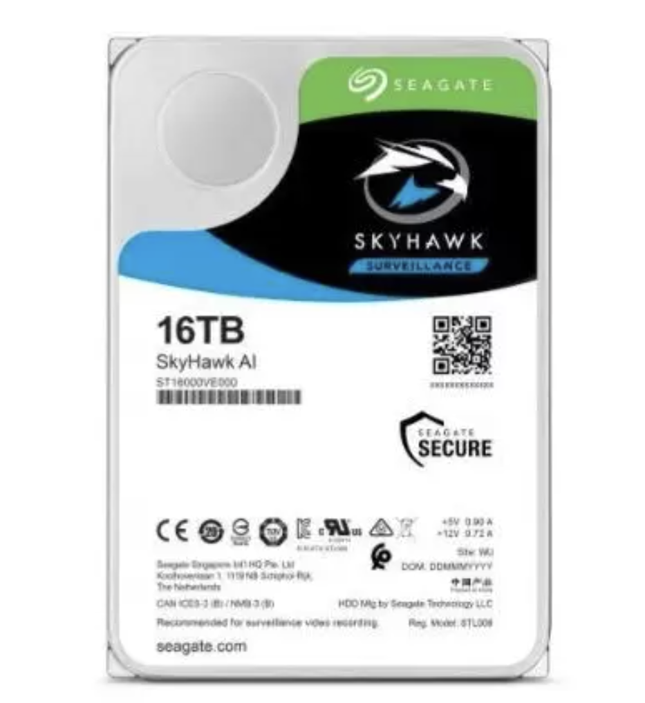 Seagate 16 TB  3.5 Skyhawk Sata 7200RPM 256MB 7/24 Güvenlik ST16000VE002 (Resmi Disti Garantili )