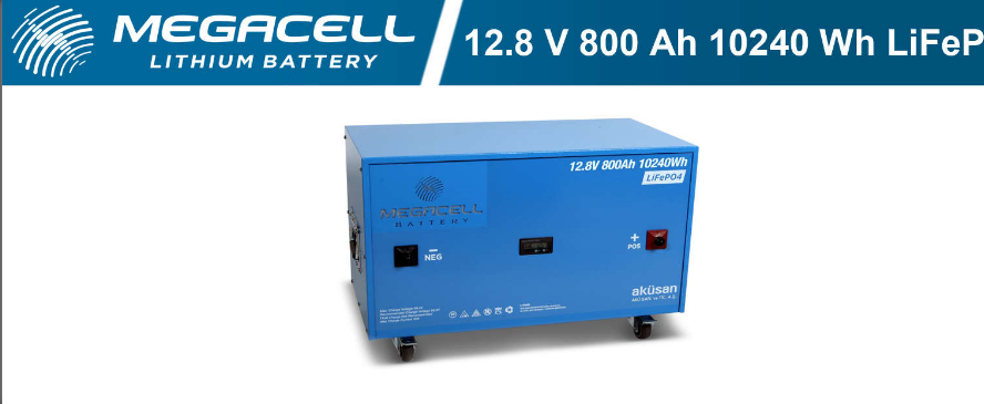 megacell 12.8 volt 800 amper Lityum / LifePo4 Akü