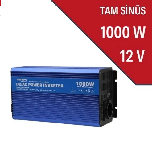 Carspa 1000W inverter 12 volt tam sinüs 