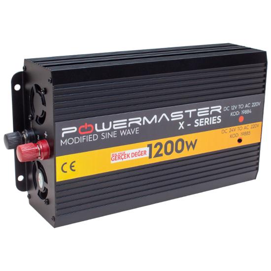 PowerMaster PWR1200-24 Tek Dijital Ekran 24 Volt - 1200 Watt Modified Sinüs Wave Inverter