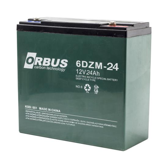 Orbus 6DZM-24 12 Volt - 24 Amper Elektrikli Bisiklet Aküsü (180 X 76 X 167 MM)