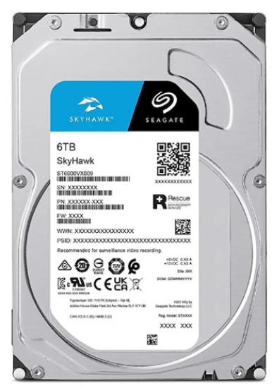 SEAGATE GÜVENLİK DİSKİ HDD 6TB SATA 3.5’’ SKYHAWK