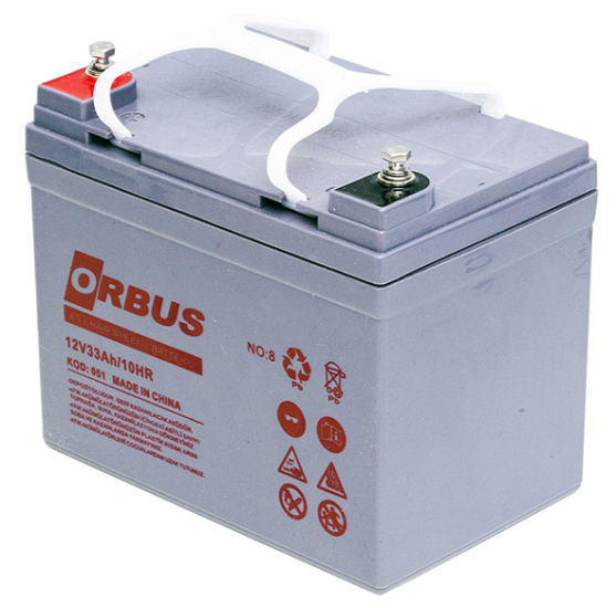 ORBUS 12 VOLT - 33 AMPER JEL TİPİ ENGELLİ ARAÇ AKÜSÜ (190 X 130 X 167 MM)