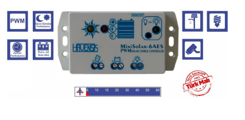 Havensis Mini Solar şarj cihazı pwm 6AES 12V 6A