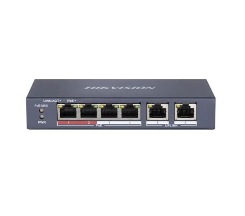 HIKVISION SWITCH POE 10/100 STANDART 4 PORT DS-3E0106P-E/M