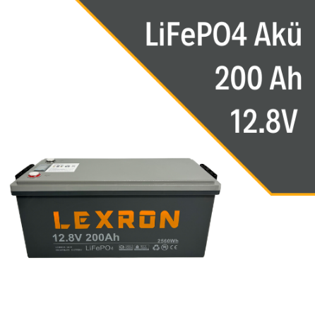 Lexron 200AH 12.8V Lityum Akü