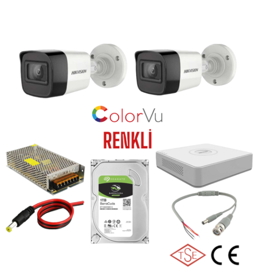 Hikvision Colorvu 7/24 Renkli 2’li Kamera Seti