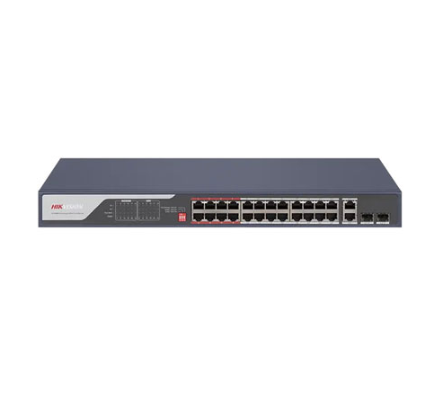 HIKVISION SWITCH POE 10/100 RACK MOUNT 24 PORT DS-3E0326P-E(C) 24X10/100 POR+2×GIGABIT COMBO