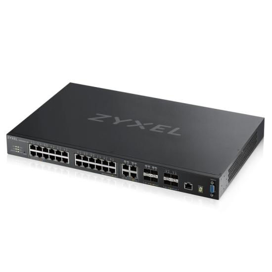  ZYXEL XGS4600-32F 24xGbE SFP, 4xGbE RJ45/SFP Combo, 4x10Gb SFP+ L3 Yönetilebilir Switch