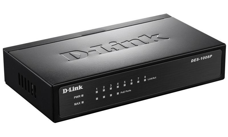 D-Link DES-1008P/C1A 8X10/100 (4 Port Poe) Metal Kasa 62W Poe Switch