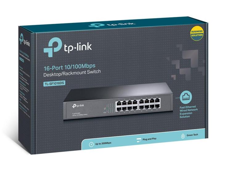 Tp link TL-SF1016DS 16 Port 10/100 Metal Kasa Rackmount Switch