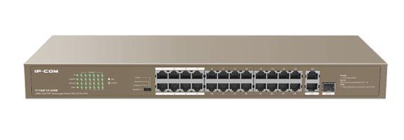 IP-COM F1126P-24-250W 24 Port 10/100+ 2XRJ45/1X1GB SFP Combo 250W Poe Racmount Switch