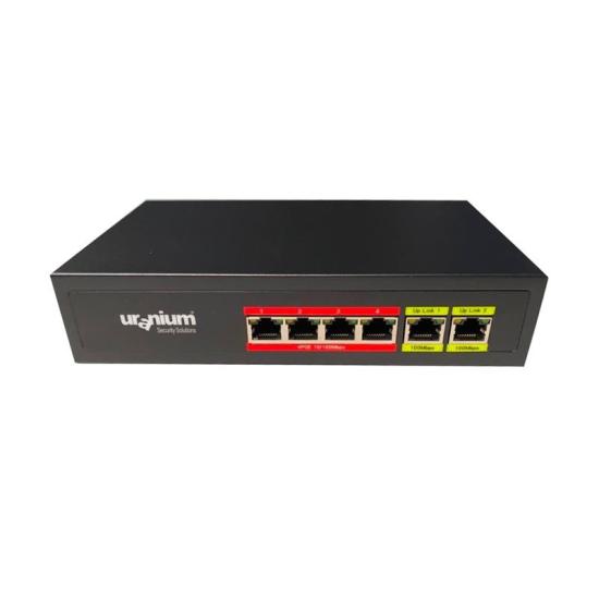 Uranium Poe-4002-48W 4 Port 10/100 + 2 Port 10/100 RJ45 Up link Poe Switch (Realtek Chipset)