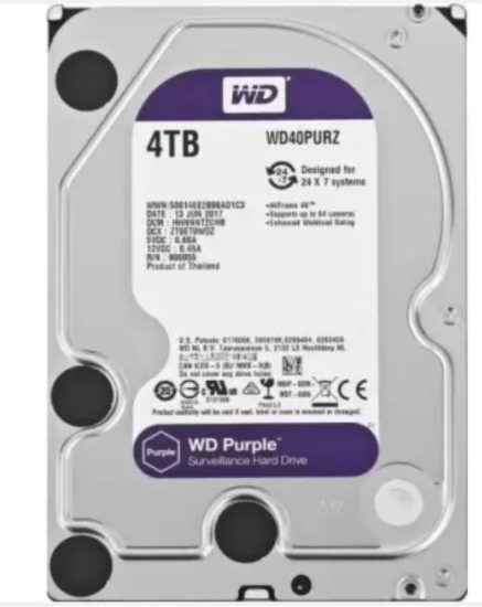 WD  4 TB 3.5 Purple Sata3 5400RPM 64MB 7/24 Güvenlik WD42PURZ (3 Yıl Resmi Dist Garantili