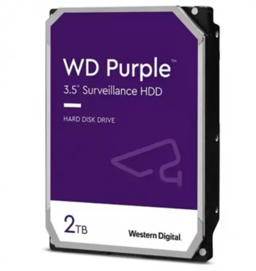 2 TB WD 3.5 PURPLE SATA3 5400RPM 64MB 7/24 GUVENLIK WD23PURZ (3 YIL RESMI DIST GARANTILI)